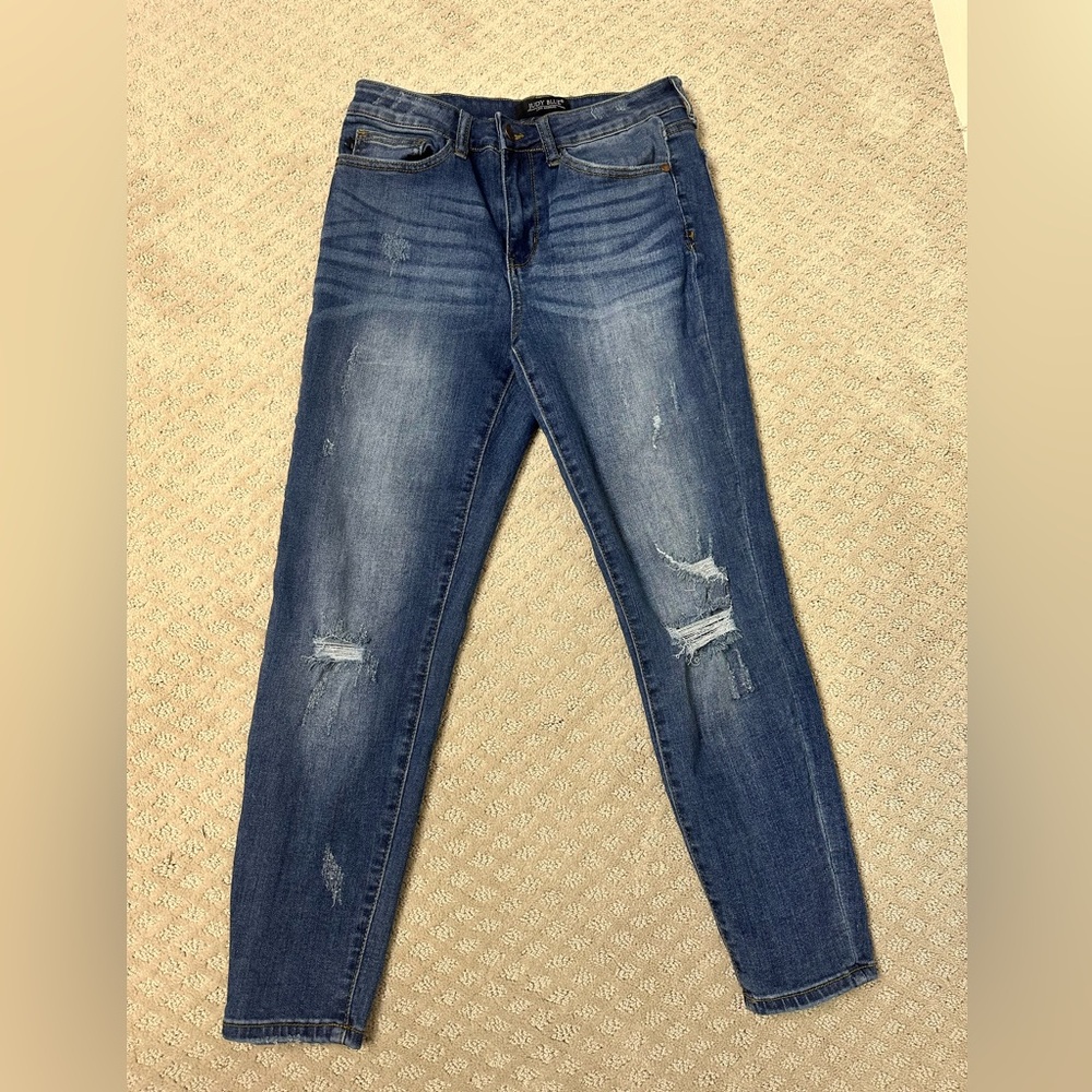 Sz 29 Judy Blue relaxed fit jeans stretch light distressing medium wash